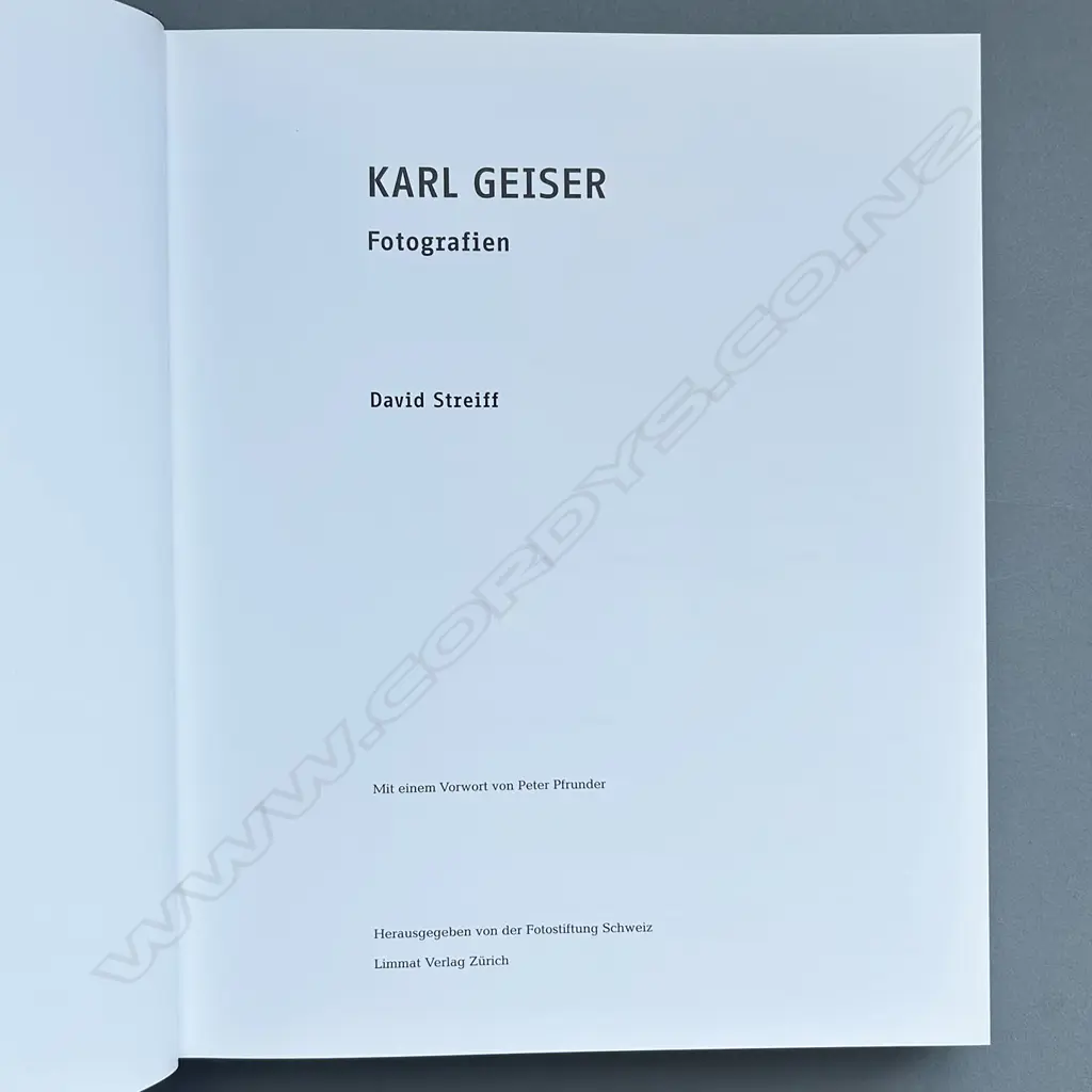 DAVID STREIFF: KARL GEISER FOTOGRAFIEN Image 1++